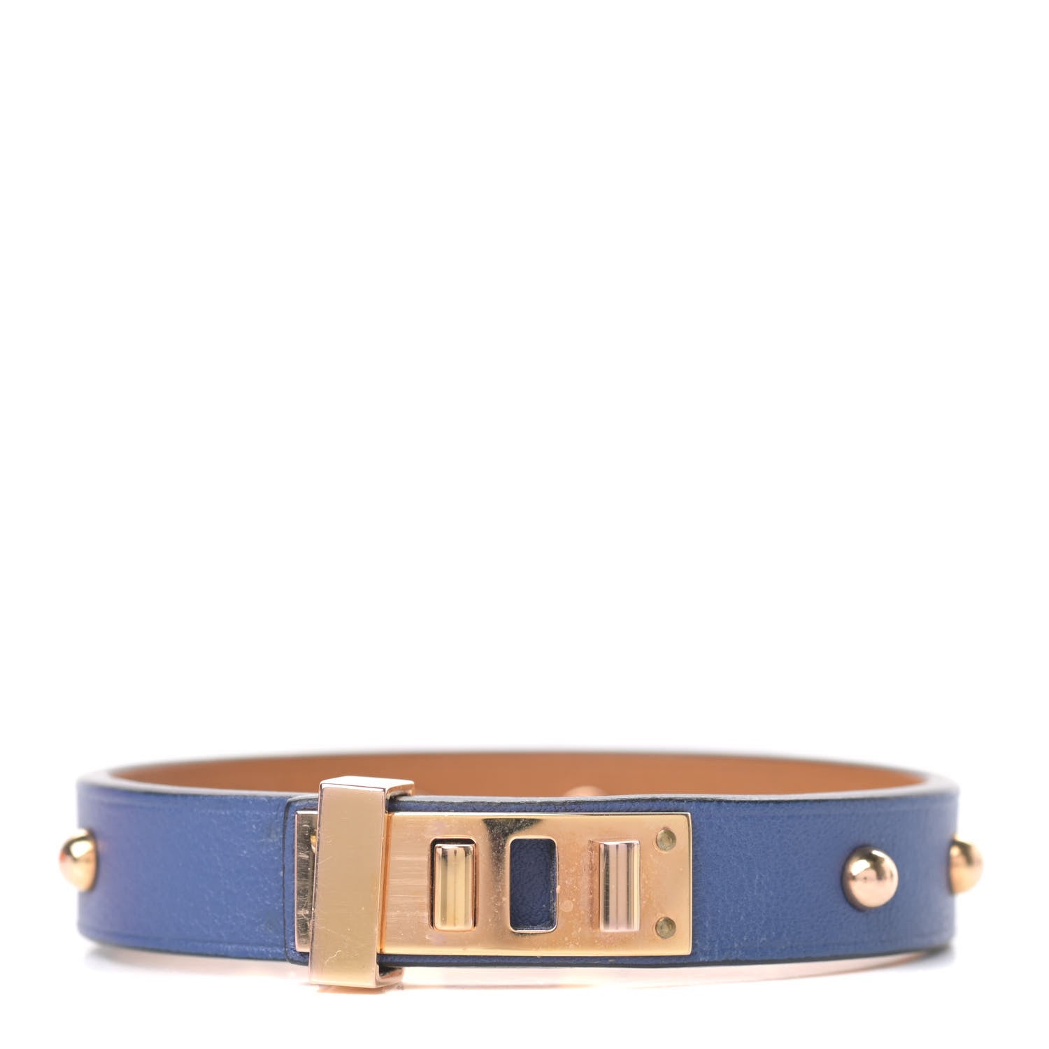 Hermes Swift Mini Dog Clous Ronds Bracelet T3 Bleu Brighton 1 of 7