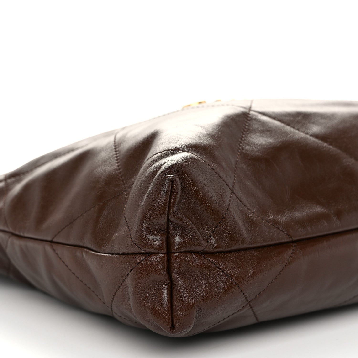 Chanel Shiny Calfskin Quilted Small Chanel 22 Dark Brown 10 of 11