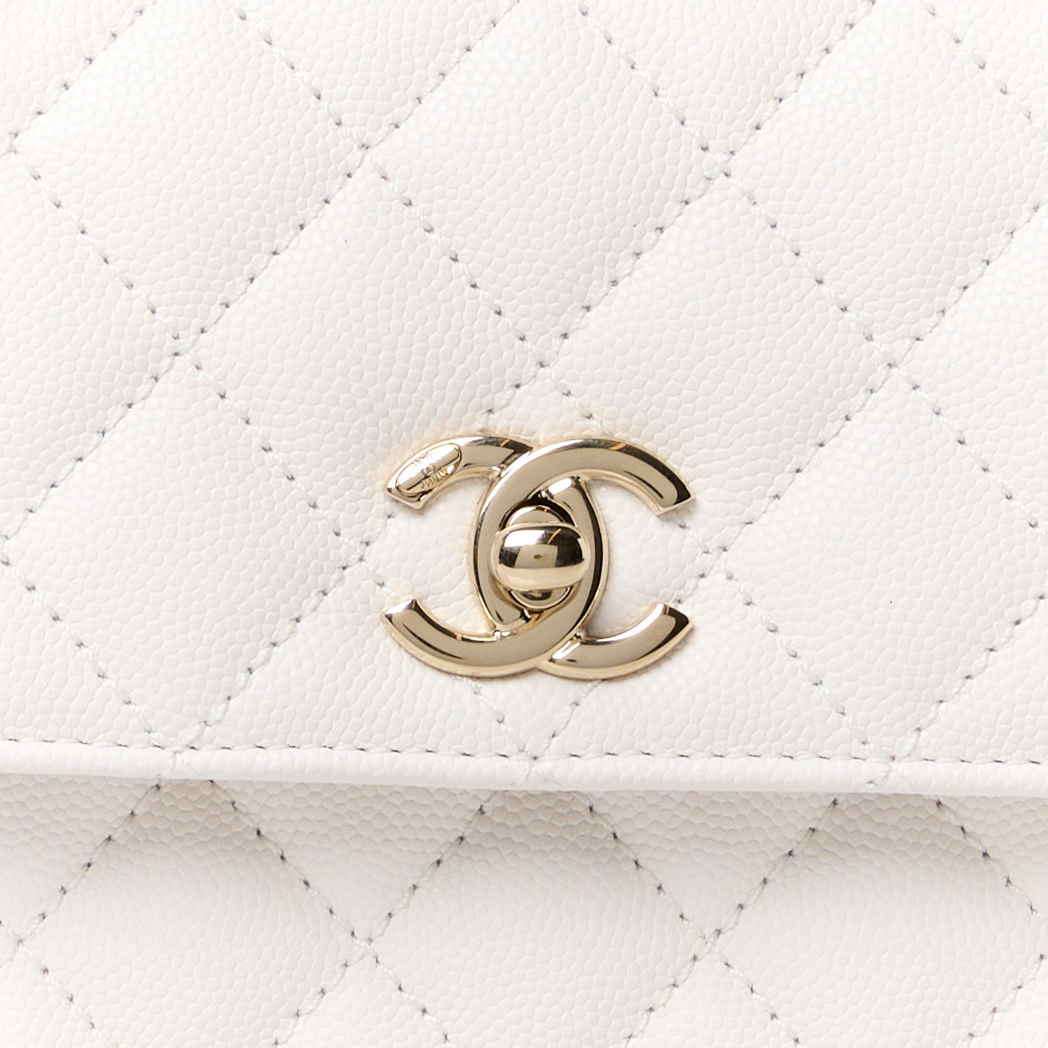 Chanel Caviar Quilted Mini Coco Handle Flap White 9 of 12
