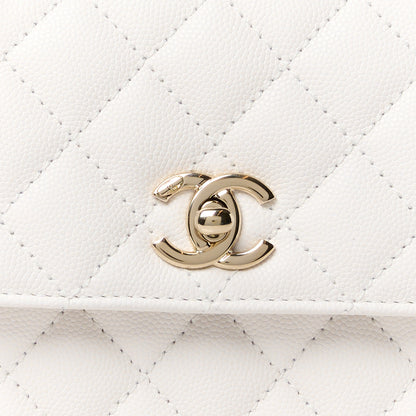Chanel Caviar Quilted Mini Coco Handle Flap White 9 of 12