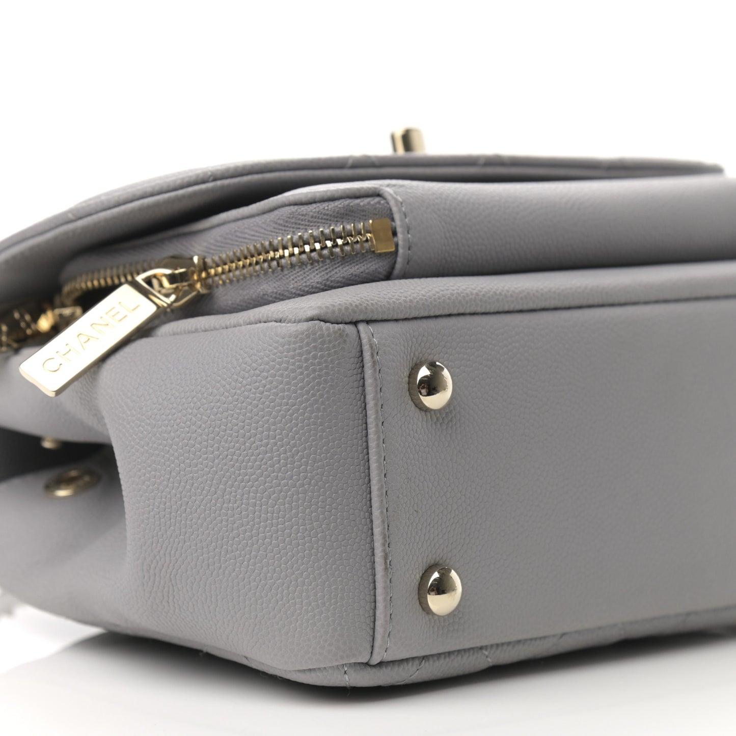 Caviar Quilted Small Business Affinity Flap Grey