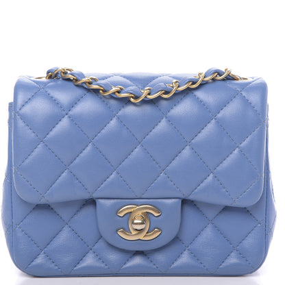 Chanel Lambskin Quilted Mini Square Flap Blue 10 of 11