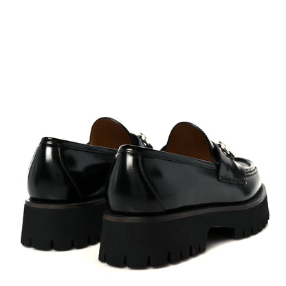 Gucci Cordovan Lux Womens Horsebit 45mm Platform Loafers 38 Black 5 of 10