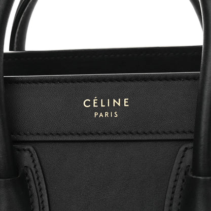 Celine Smooth Calfskin Nano Luggage Black 6 of 9