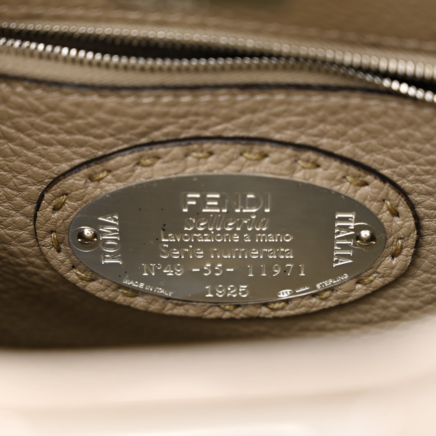 Fendi Cuoio Romano Snakeskin Selleria Mini Peekaboo Iconic Satchel Corda White 7 of 11