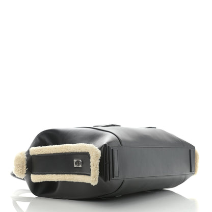 Givenchy Shearling Calfskin Medium Soft Lock Antigona Shoulder Bag Black Natural 4 of 9