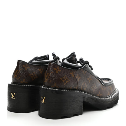 Louis Vuitton Monogram Calfskin Beaubourg Platform Derby Shoes 40 Brown 4 of 9