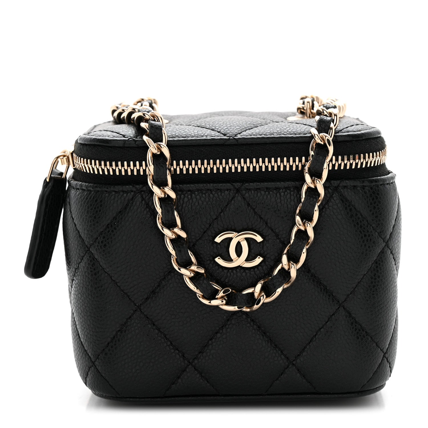 Chanel Caviar Quilted Mini Vanity Case With Chain Black 1 of 10