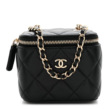 Chanel Caviar Quilted Mini Vanity Case With Chain Black 1 of 10