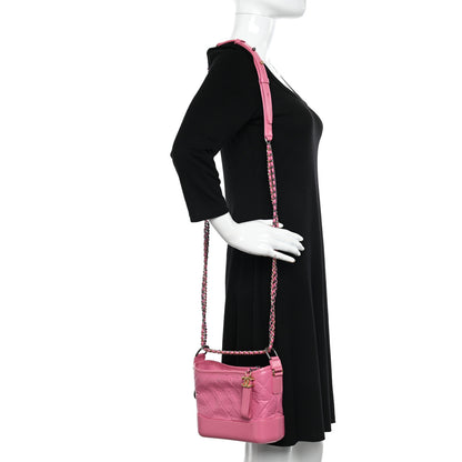 Chanel Aged Calfskin Quilted Small Gabrielle Hobo Rose 2 of 15