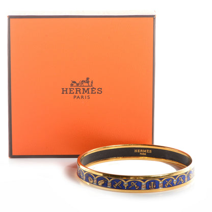 Hermes Enamel Printed Musical Instruments Narrow Bracelet 70 6 of 6