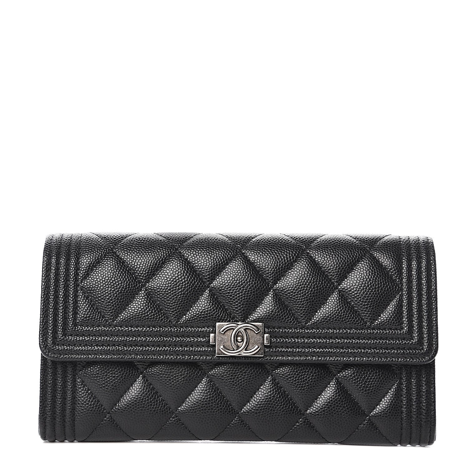 Chanel Caviar Quilted Boy Flap Wallet Black 1 of 8