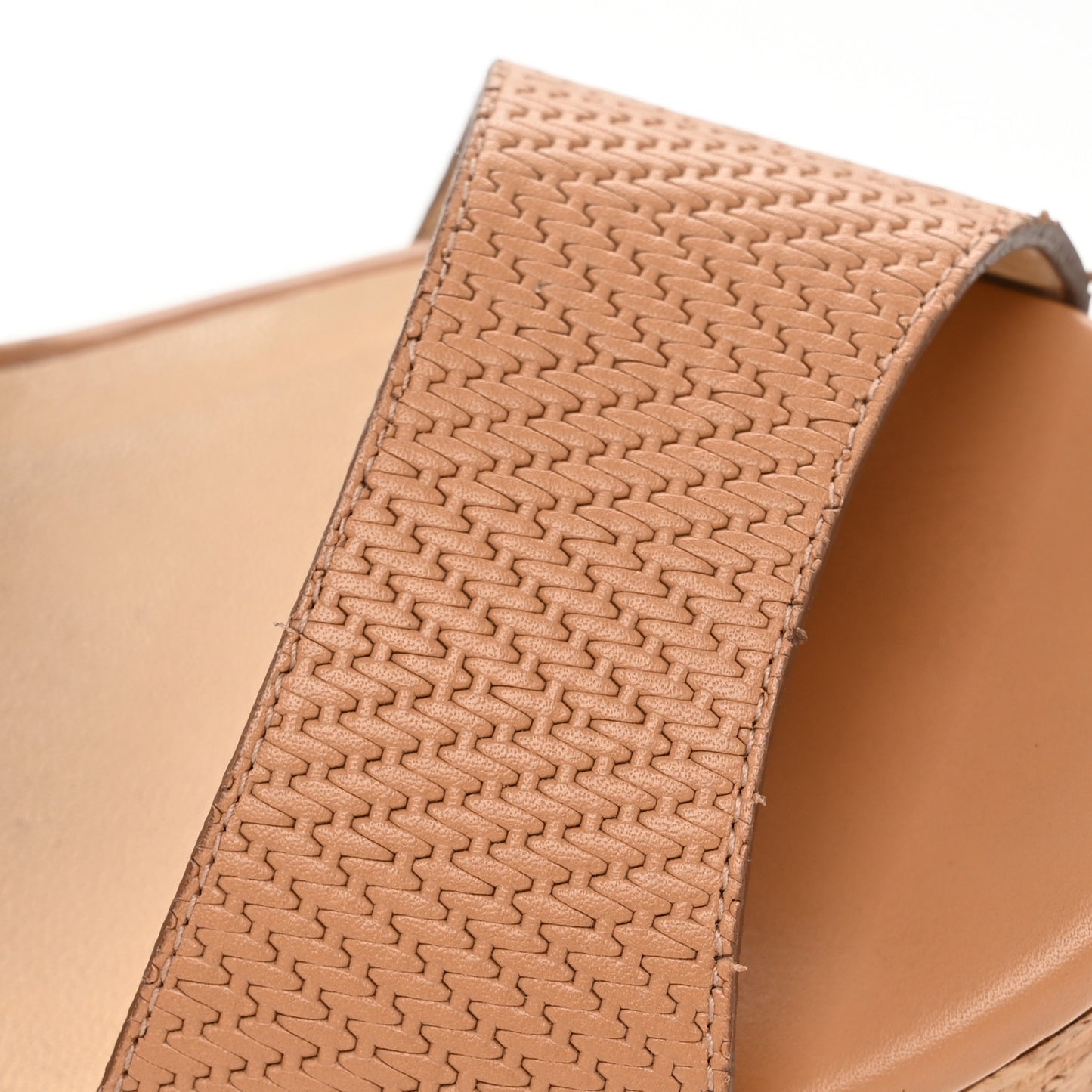Calfskin Cork Parker Wedge 100 Sandals 38.5 Tan