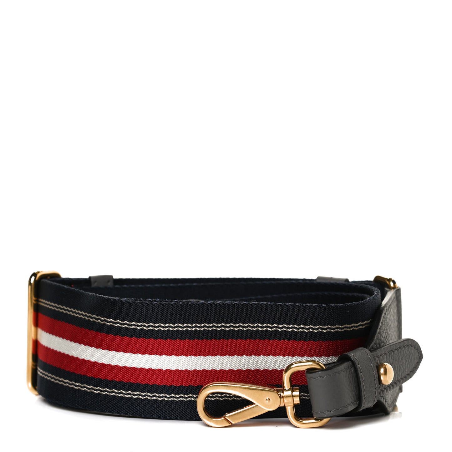 Vitello Daino Striped Fabric Shoulder Strap