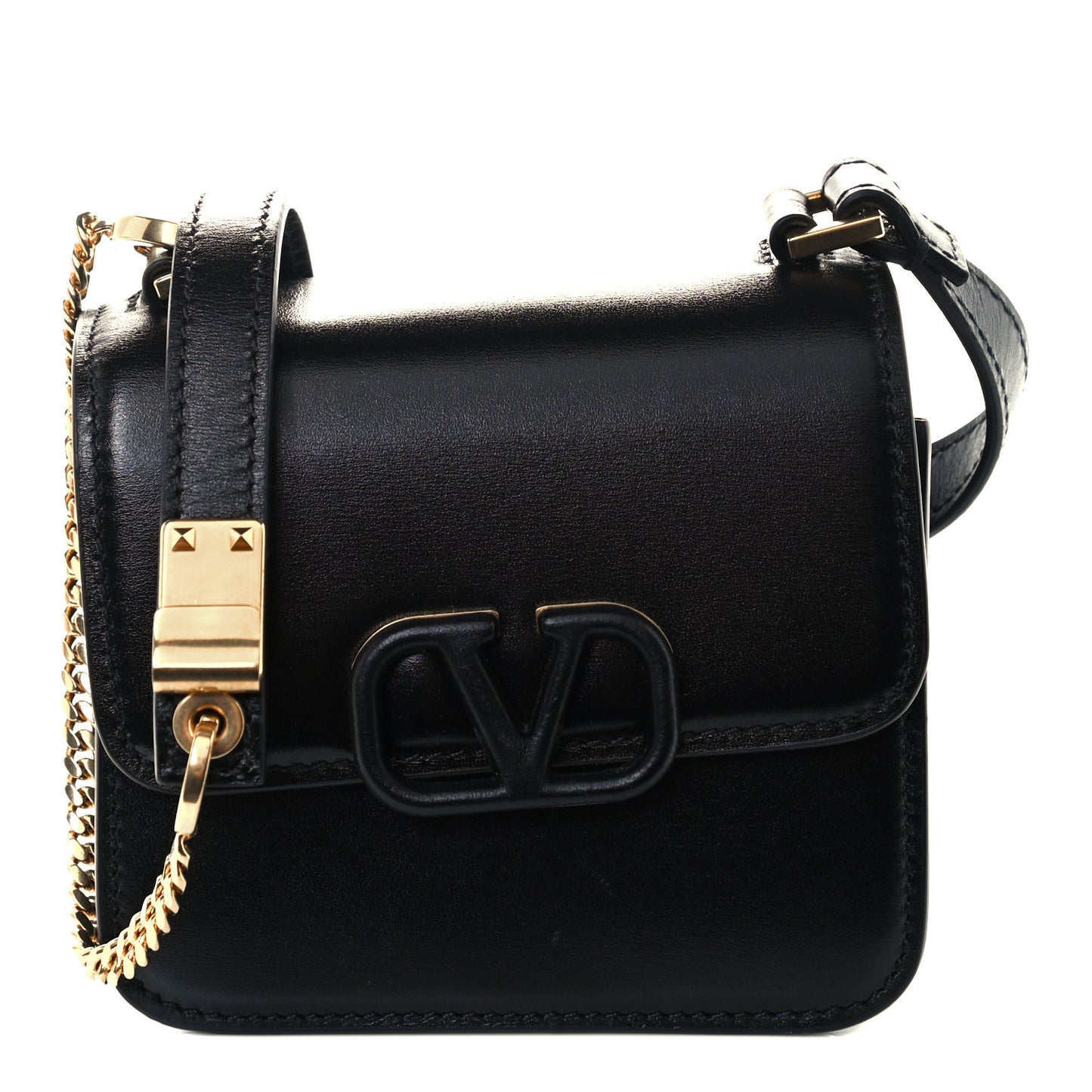 Smooth Calfskin Micro VSling Shoulder Bag Black