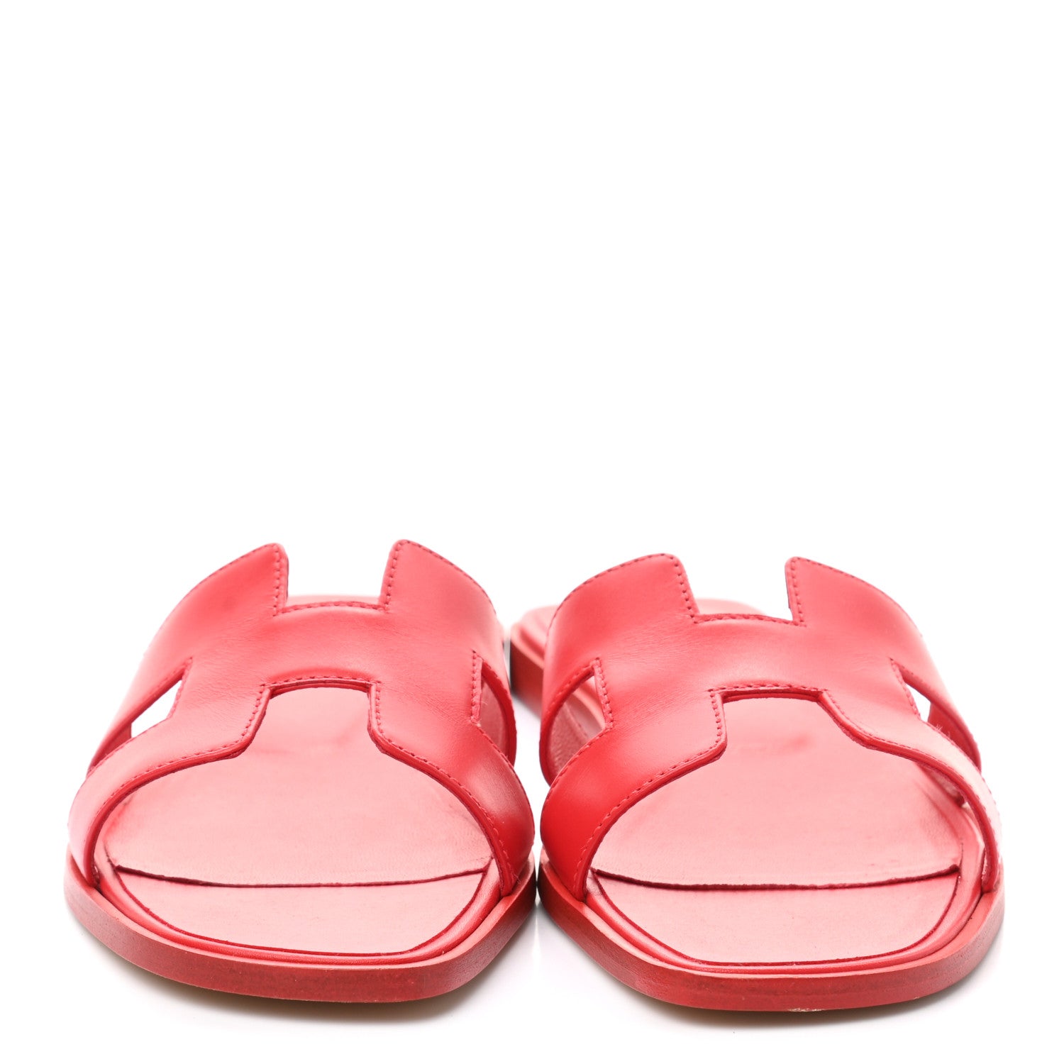 Hermes Calfskin Oran Sandals 39.5 Rouge Bali 7 of 30