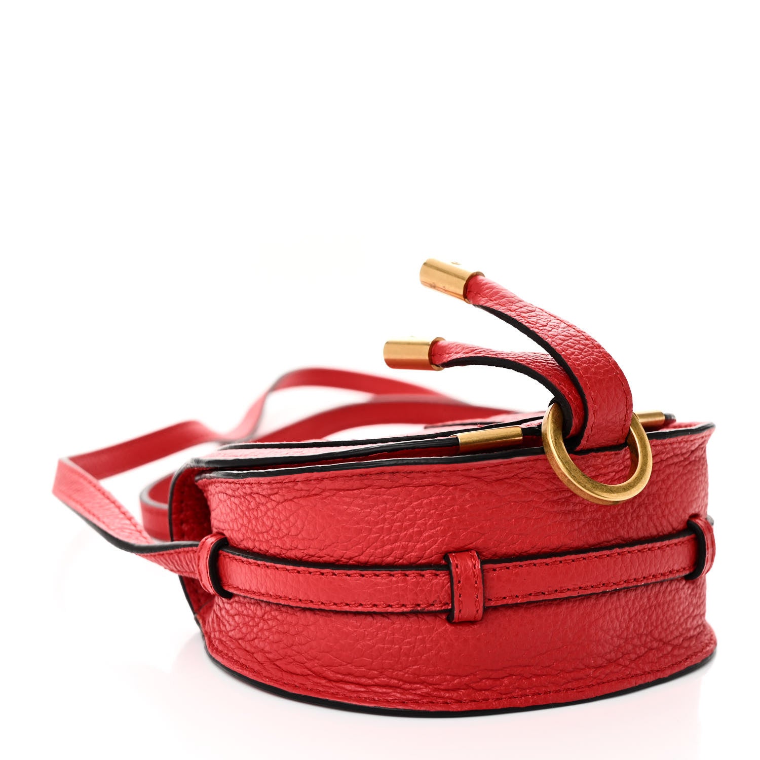Chloe Calfskin Nano Marcie Saddle Bag Red Flame 4 of 10