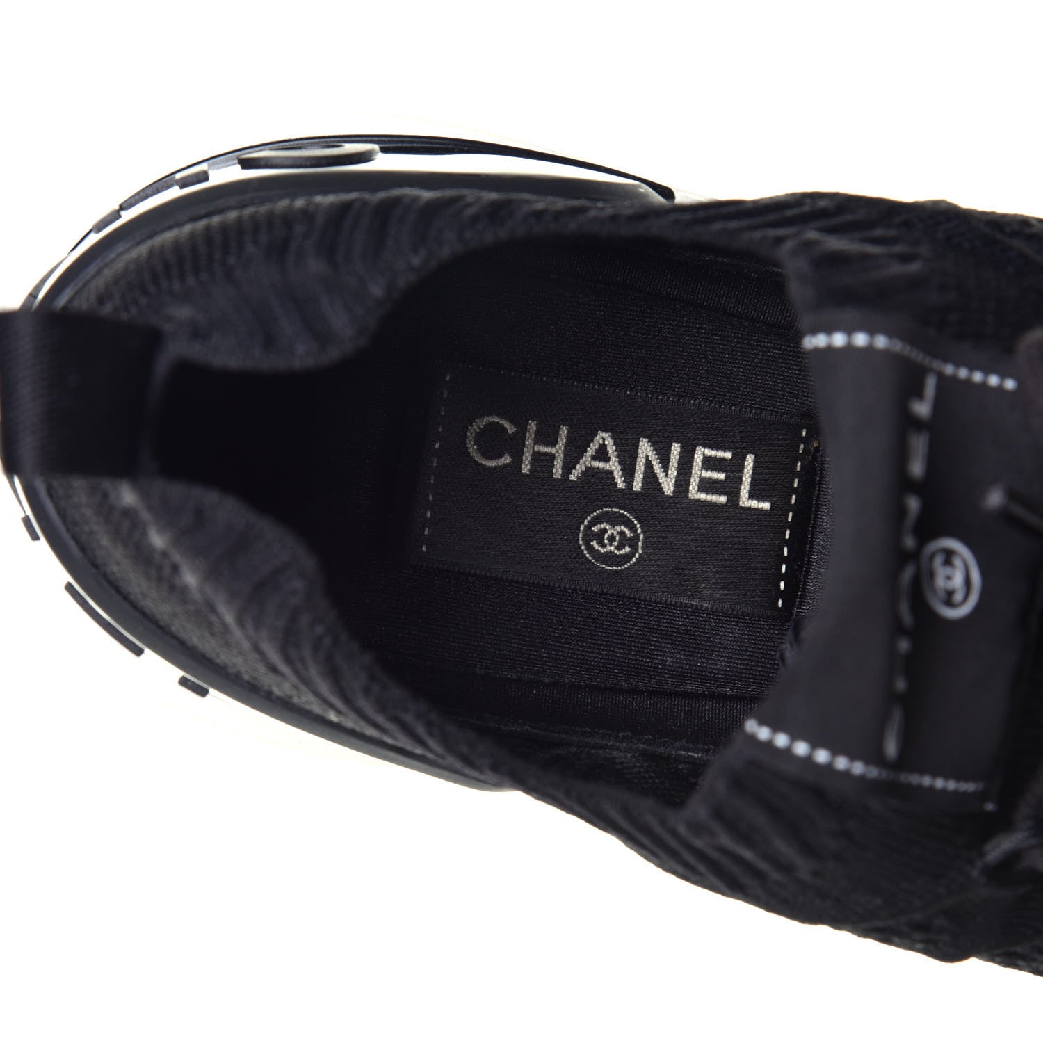 Chanel Fabric Logo Sneakers 39 Black 8 of 10