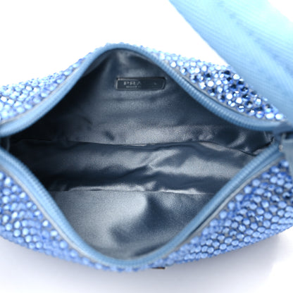 Prada Satin Crystal Mini Re-Edition 2000 Bag Celeste 5 of 11