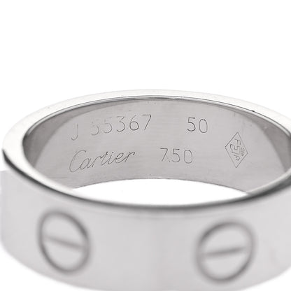 Cartier 18K White Gold 5.5mm LOVE Ring 50 5.25 4 of 5