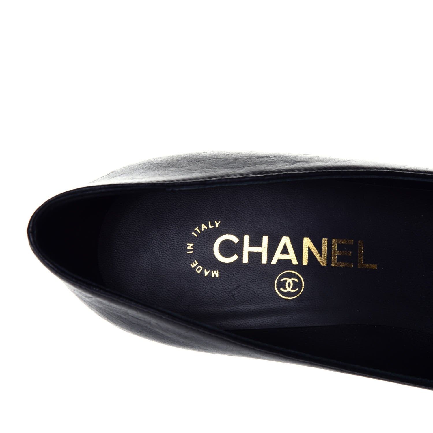 Chanel Lambskin Cap Toe Pearl Pumps 37 Black 8 of 10