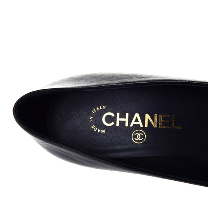 Chanel Lambskin Cap Toe Pearl Pumps 37 Black 8 of 10