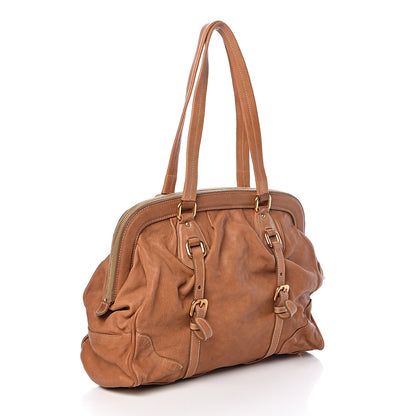 Prada Washed Buffalo Frame Bag Cuoio 3 of 9