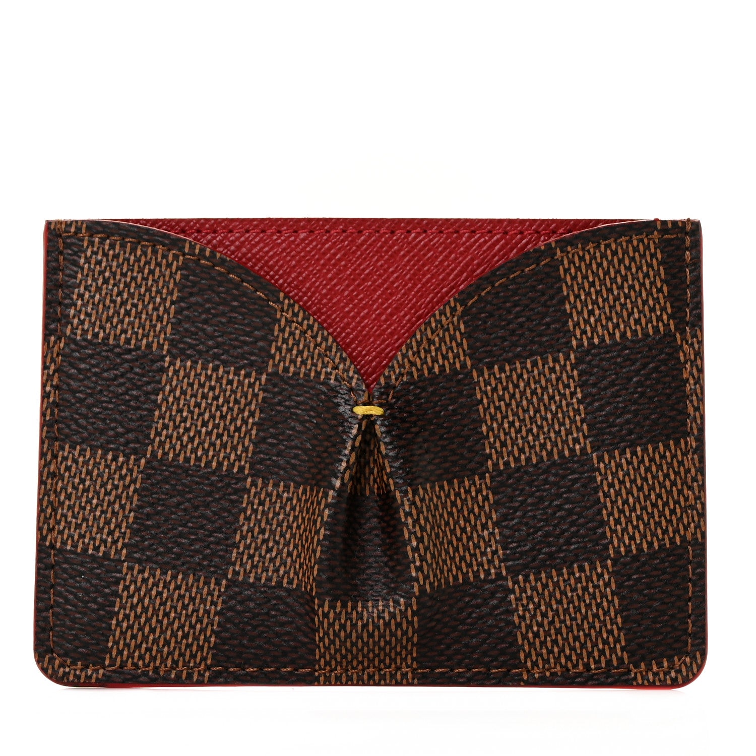 Louis Vuitton Damier Ebene Caissa Card Holder Cherry 1 of 8