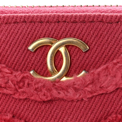 Chanel Denim Chevron Small Coco Clutch With Chain Dark Pink 14 of 15