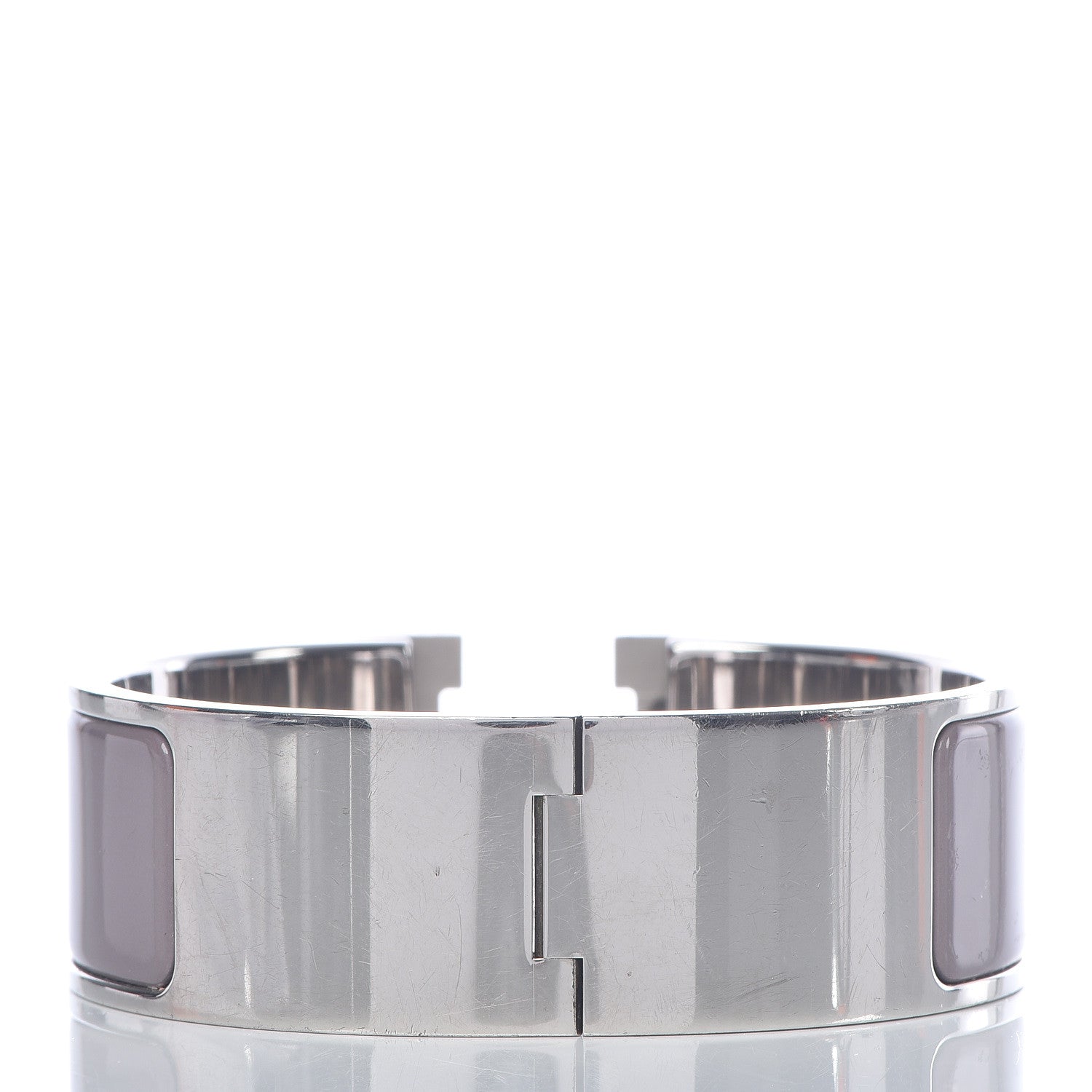 Hermes Enamel Wide Clic Clac H Bracelet GM Marron Glace 3 of 5