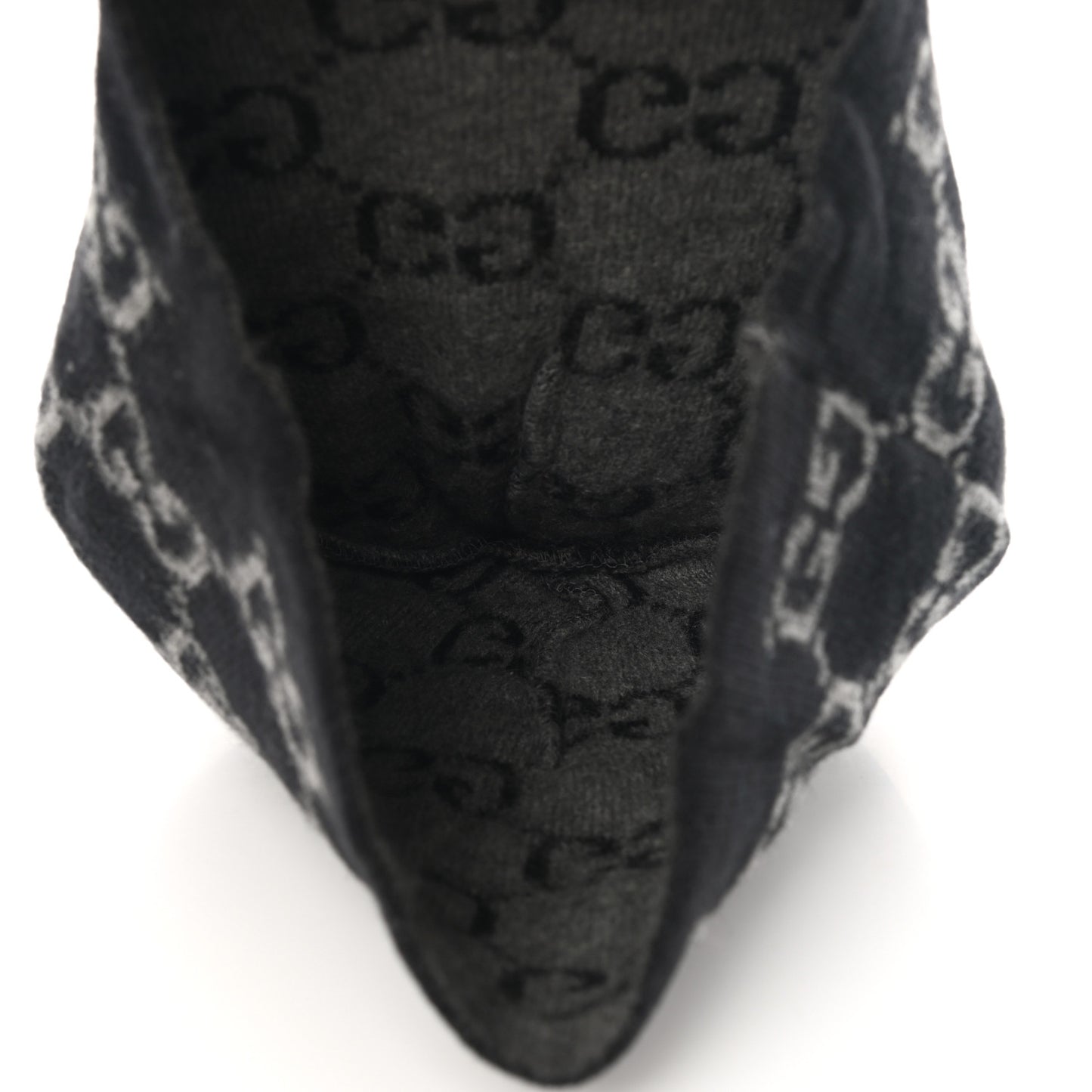Cashmere GG Monogram Beanie Hat Black