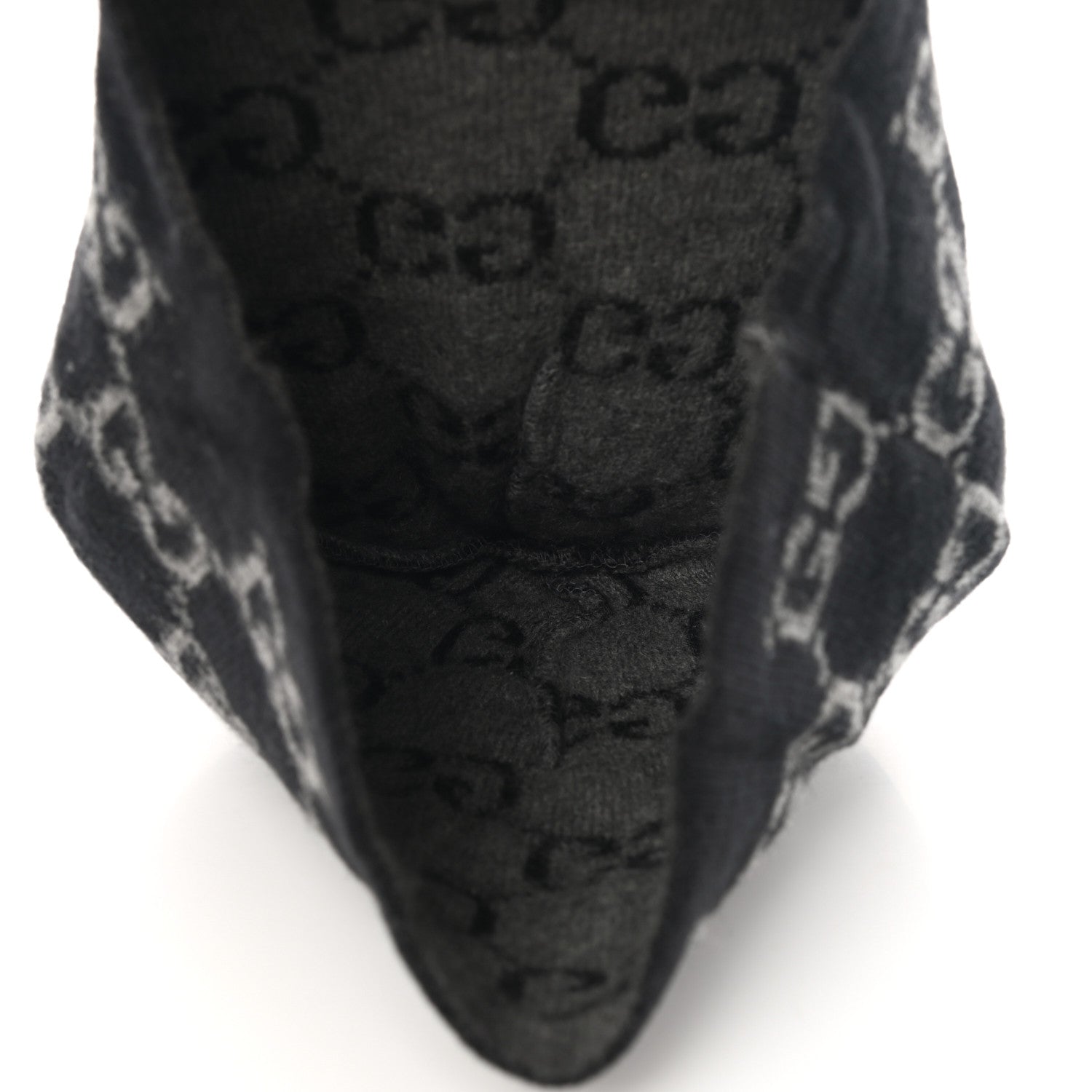 Gucci Cashmere GG Monogram Beanie Hat Black 4 of 7