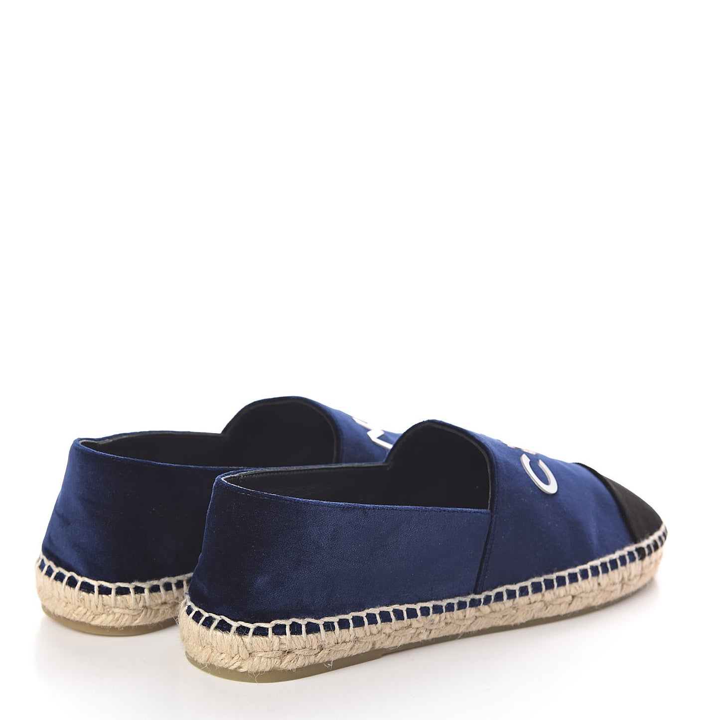 Velvet Logo Espadrilles 38 Navy Black