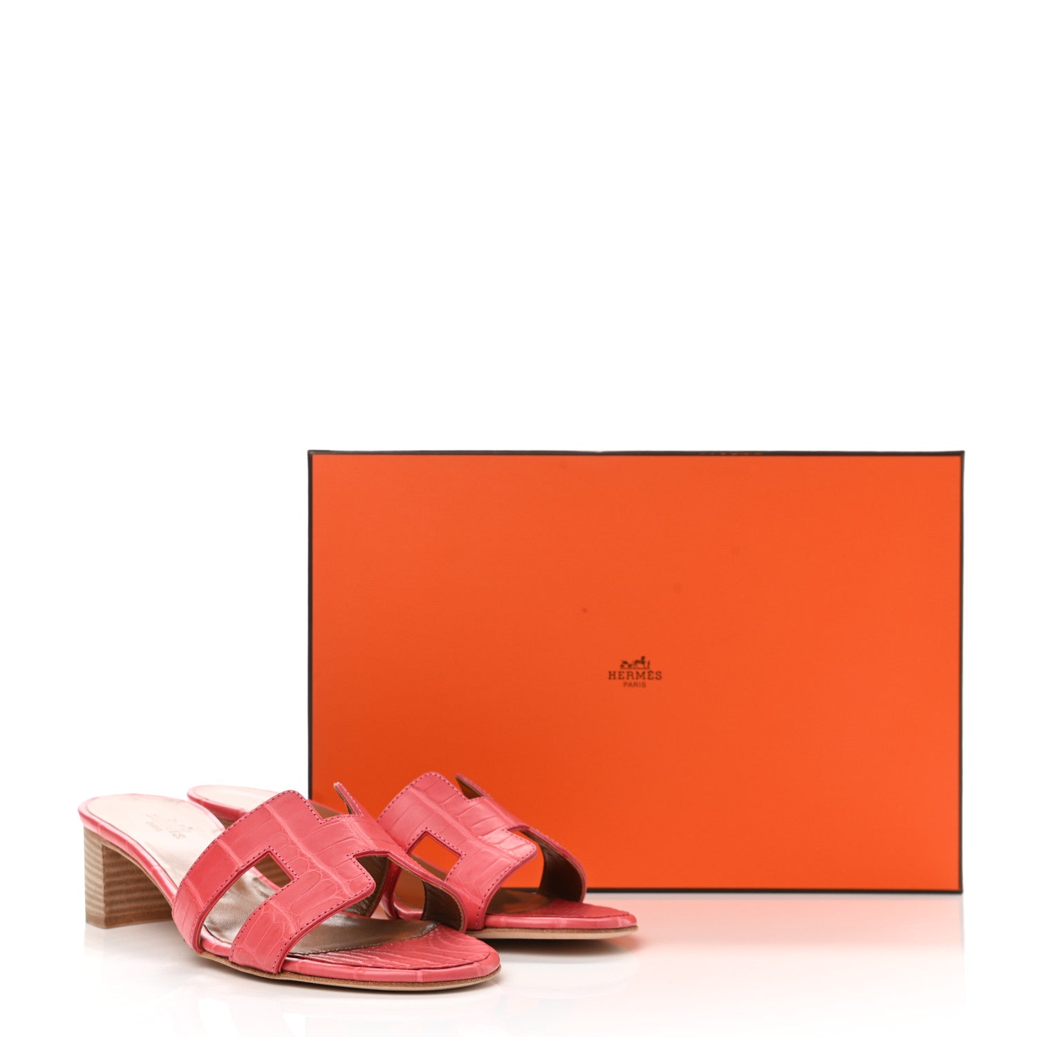 Hermes Matte Alligator Oasis Sandals 37 Bougainvillea 9 of 9