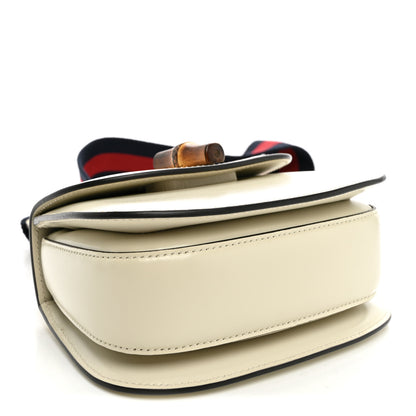 Gucci Boarded Dyana Lux Calfskin Web Mini Bamboo 1947 Top Handle Bag Mystic White 4 of 10