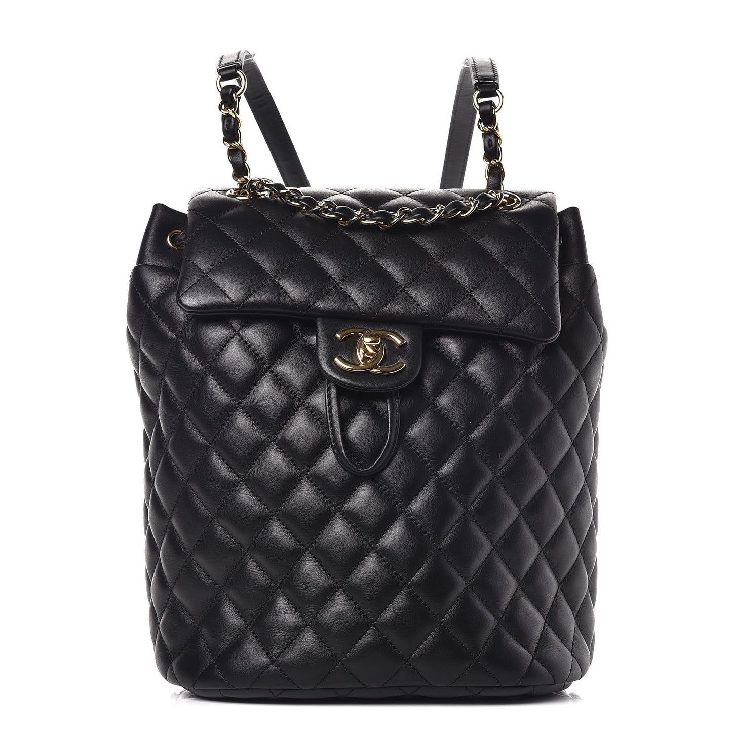 Calfskin Quilted Small Urban Spirit Backpack Black