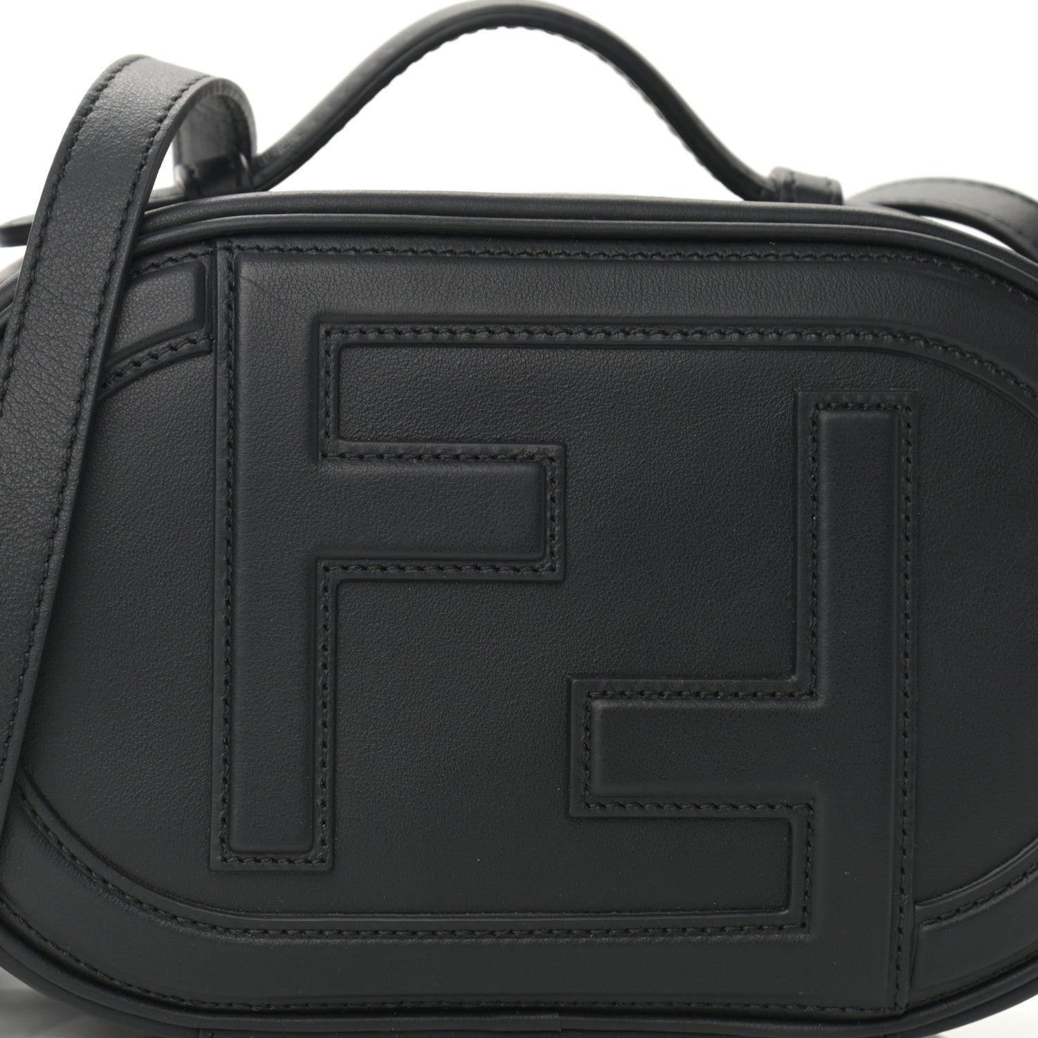 Fendi Vitello Grace Matte Mini O'Lock Camera Case Black 8 of 10