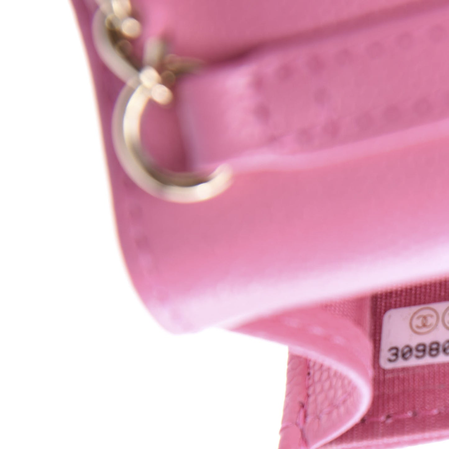 Caviar Quilted Crystal CC Airpods Pro and Phone Case With Chain Pink