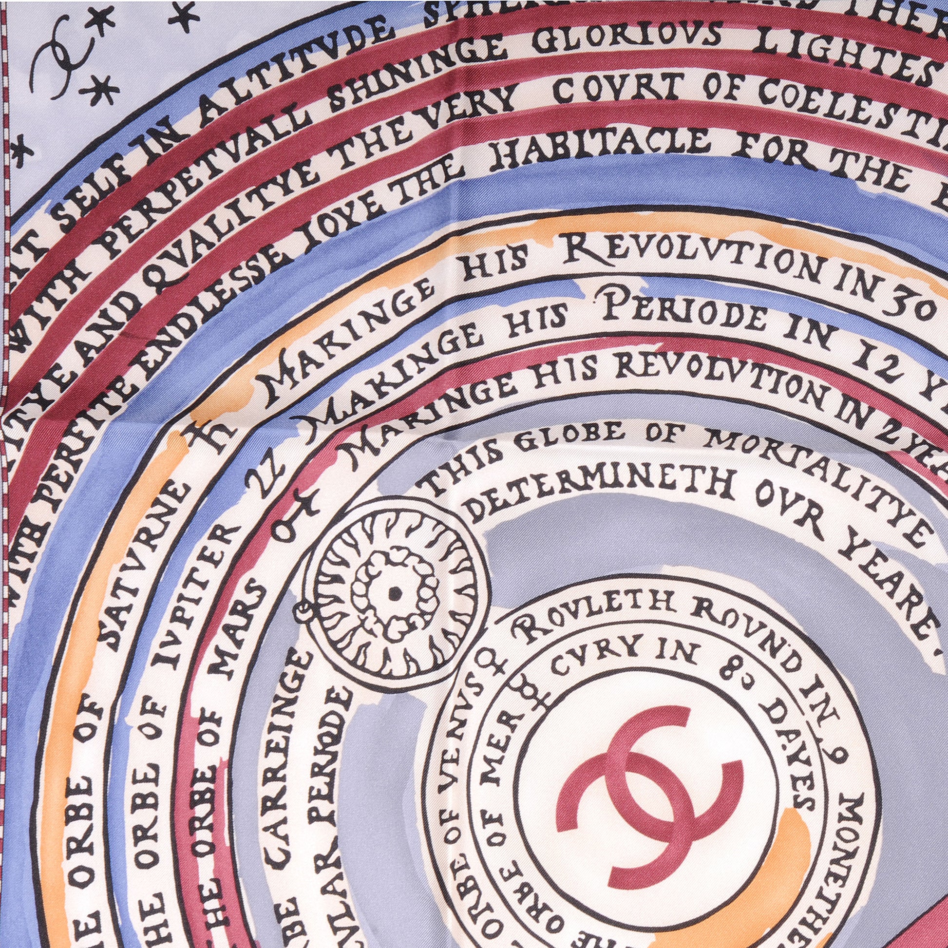 Chanel Silk Map Square Scarf CC 1 of 5