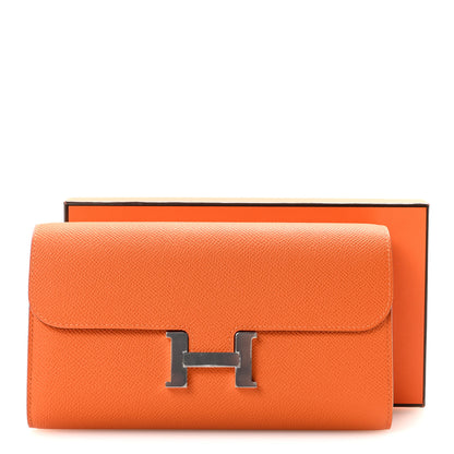 Hermes Epsom Constance Long Wallet To Go Wallet Orange 10 of 10