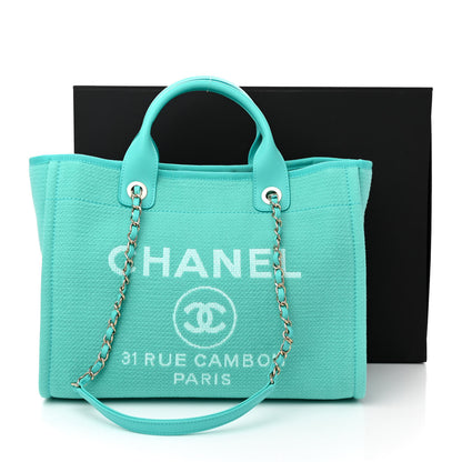 Chanel Mixed Fibers Small Deauville Tote Turquoise 12 of 12