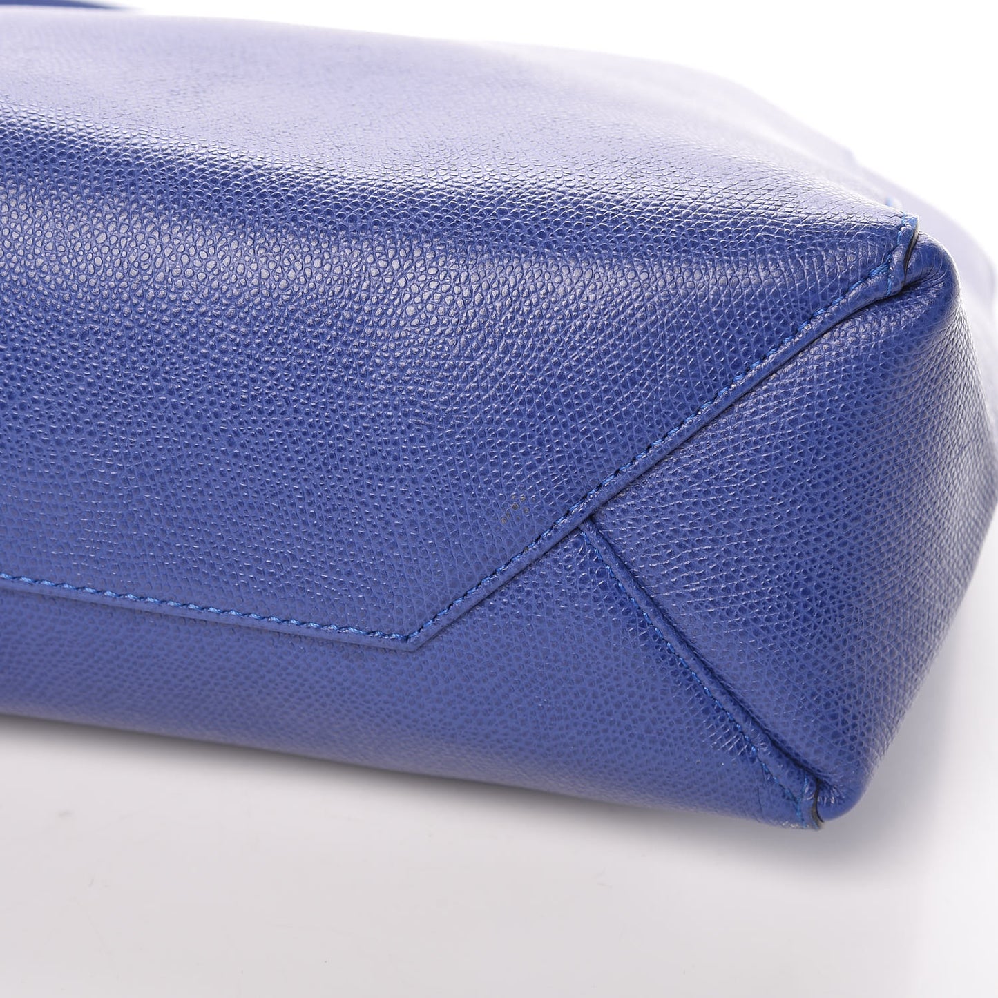 Grained Calfskin Small Vertical Cabas Indigo