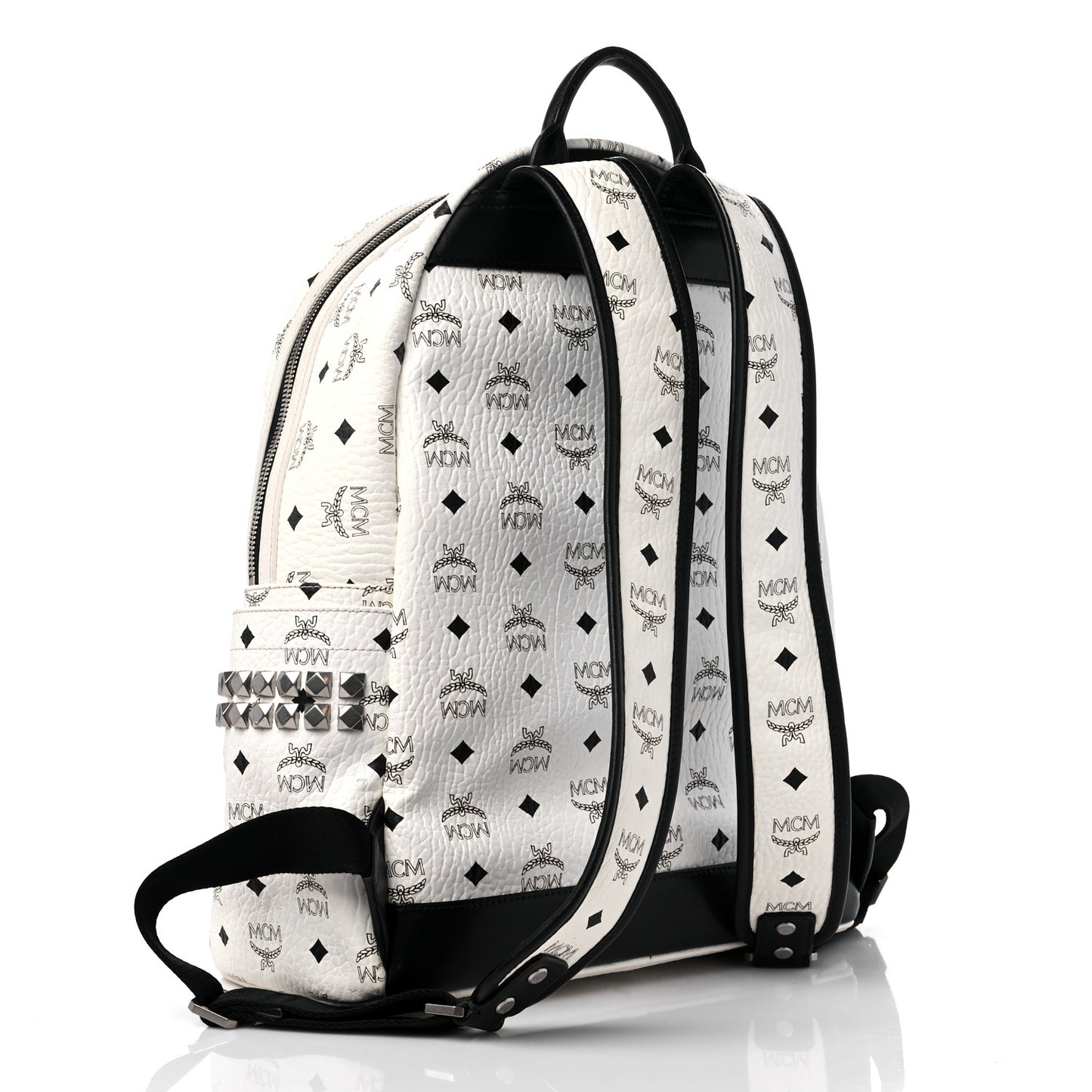 Visetos Medium Side Studs Stark Backpack White
