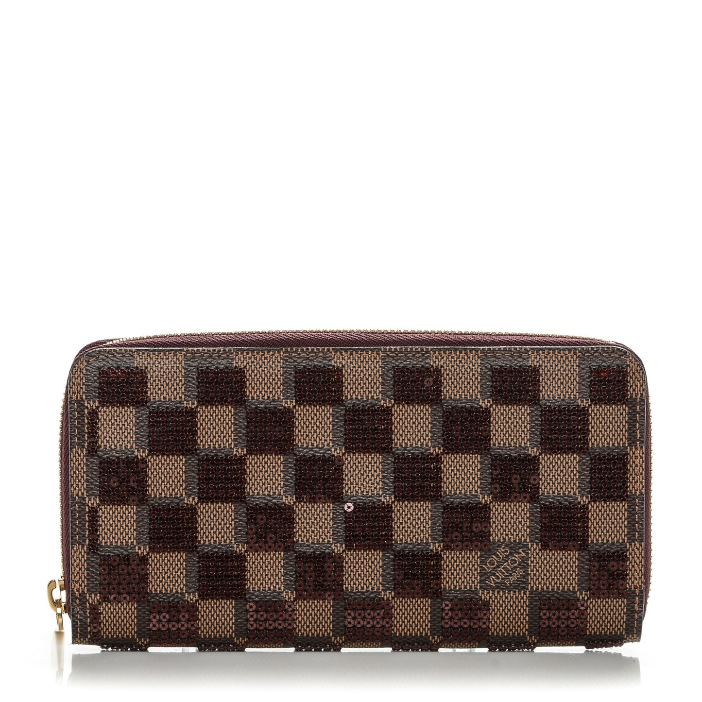 Damier Paillettes Zippy Wallet Red