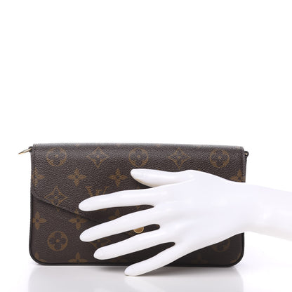 Louis Vuitton Monogram Pochette Felicie Chain Wallet Fuchsia 2 of 11