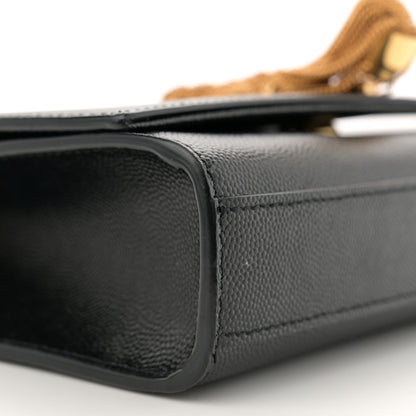 Saint Laurent Grain De Poudre Small Classic Monogram Kate Tassel Satchel Black 9 of 12