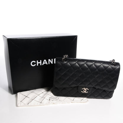 Chanel Caviar Quilted Jumbo Double Flap Black 6 of 9