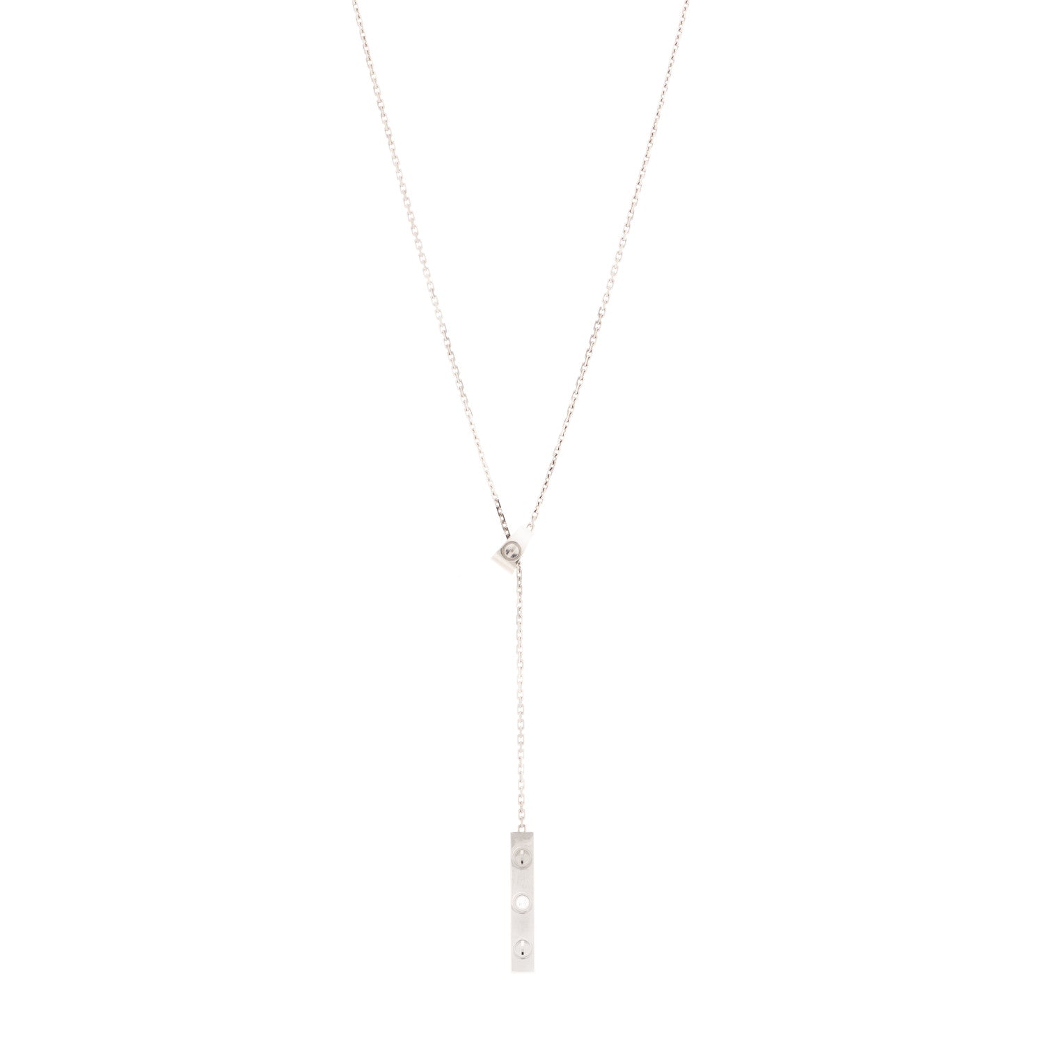 Cartier 18K White Gold Diamond LOVE Lariat Necklace 1 of 5