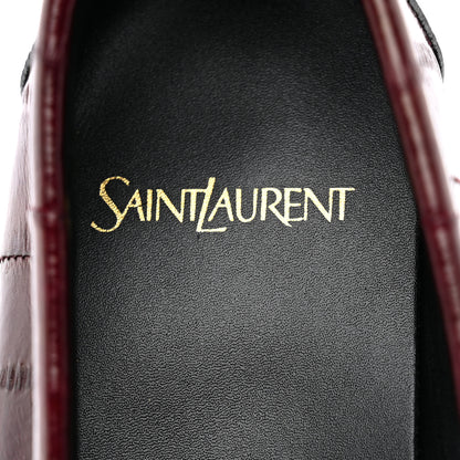 Saint Laurent Supple Eel Le 15 Loafer Penny Slippers 39.5 Burgundy 8 of 9
