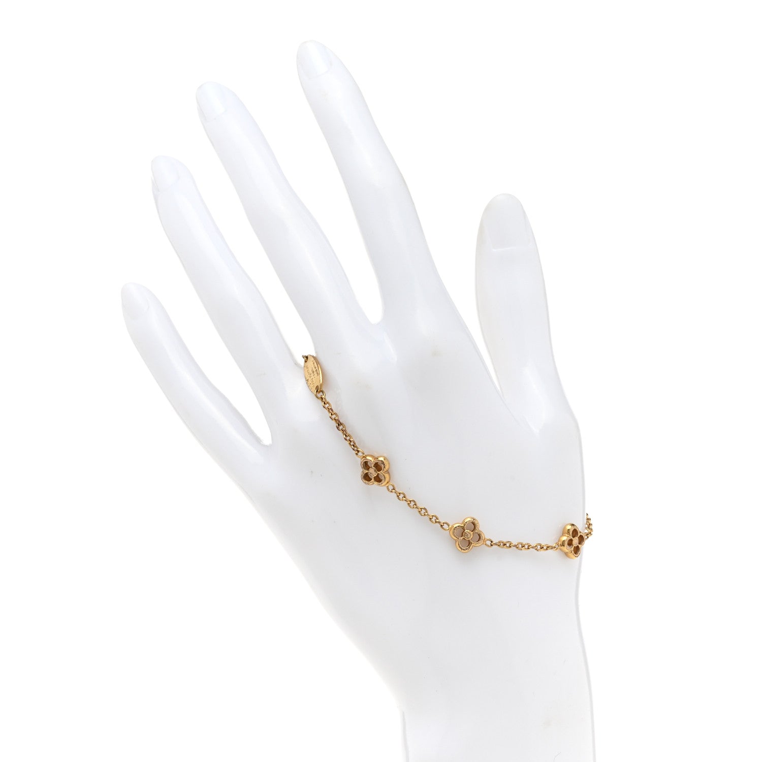 Louis Vuitton Brass Flower Full Bracelet Gold 2 of 5